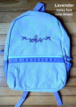 Load image into Gallery viewer, TODDLER Seersucker Backpack