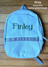 Load image into Gallery viewer, TODDLER Seersucker Backpack