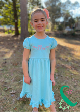 Load image into Gallery viewer, Toddler Short Sleeve Ruffle Dress with Name or Monogram