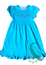 Load image into Gallery viewer, Toddler Short Sleeve Ruffle Dress with Name or Monogram