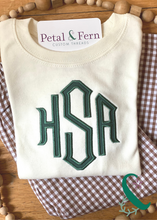 Load image into Gallery viewer, Applique Monogrammed Crewneck (Long Sleeve or Short Sleeve)