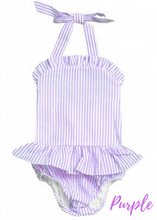 Load image into Gallery viewer, Seersucker Ruffle Swimsuit