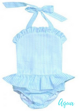 Load image into Gallery viewer, Seersucker Ruffle Swimsuit