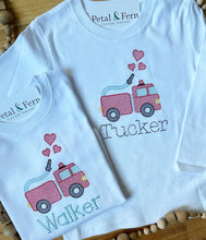 Load image into Gallery viewer, Firetruck Valentine (Long sleeve or Short sleeve)