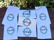 Load image into Gallery viewer, Joy Wreath Tea Towel (Option to Personalize)
