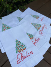 Load image into Gallery viewer, Christmas Tree Linen Tea Towel