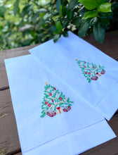 Load image into Gallery viewer, Christmas Tree Linen Tea Towel