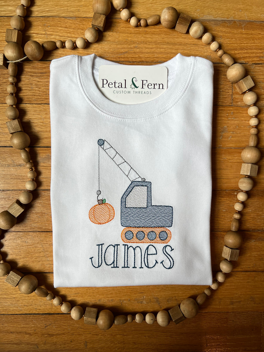 Pumpkin Crane Petal & Fern Custom Threads