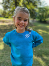 Load image into Gallery viewer, Youth Hanes Crewneck Sweatshirt with Name or Monogram