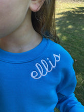 Load image into Gallery viewer, Youth Hanes Crewneck Sweatshirt with Name or Monogram