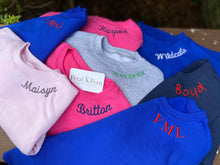 Load image into Gallery viewer, Youth Hanes Crewneck Sweatshirt with Name or Monogram