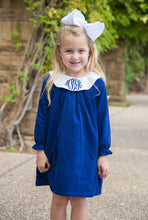 Load image into Gallery viewer, Corduroy Bishop Bubble or Dress with Bow Frame Monogram