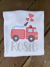 Load image into Gallery viewer, Firetruck Valentine (Long sleeve or Short sleeve)