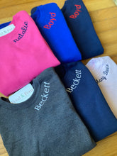 Load image into Gallery viewer, Youth Hanes Crewneck Sweatshirt with Name or Monogram
