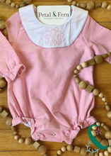 Load image into Gallery viewer, Corduroy Bishop Bubble or Dress with Bow Frame Monogram