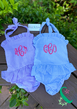 Load image into Gallery viewer, Seersucker Ruffle Swimsuit