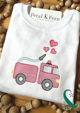 Load image into Gallery viewer, Firetruck Valentine (Long sleeve or Short sleeve)