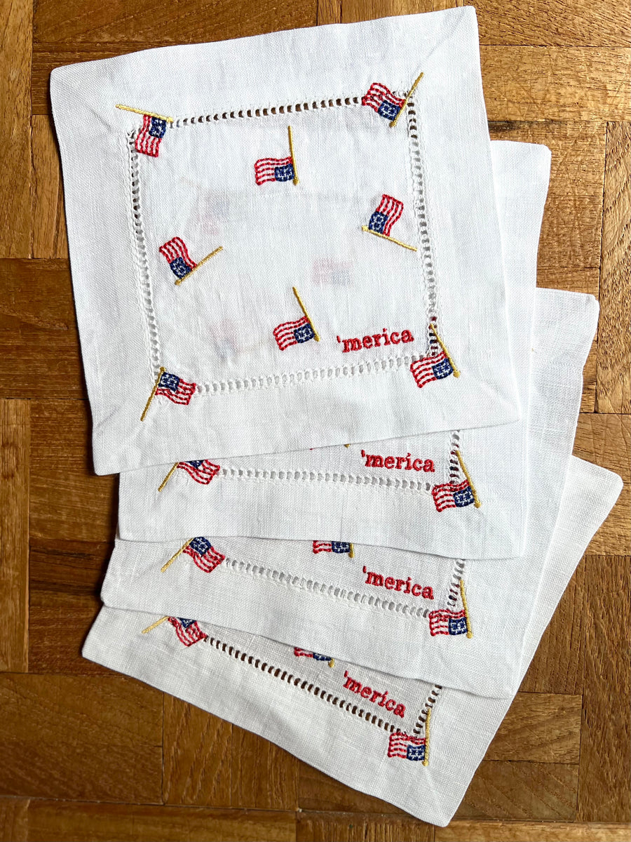 'Merica Cocktail Napkins – Petal & Fern Custom Threads