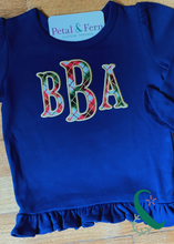 Load image into Gallery viewer, Applique Monogram in Christmas Plaid
