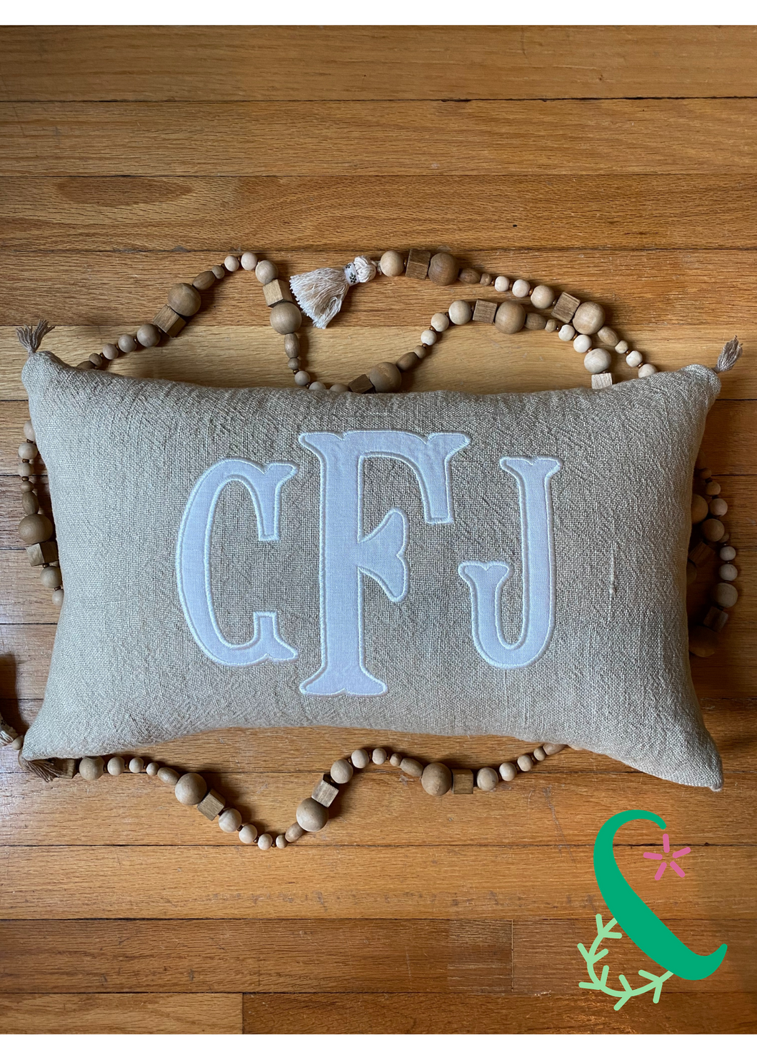 Applique monogram hot sale pillow