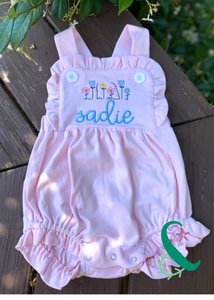 Ruffle Knit Sunsuit with Wildflowers