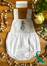 Load image into Gallery viewer, Peter Rabbit White Seersucker Sunsuit
