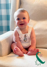 Load image into Gallery viewer, Peter Rabbit White Seersucker Sunsuit
