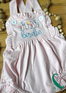 Ruffle Knit Sunsuit with Wildflowers