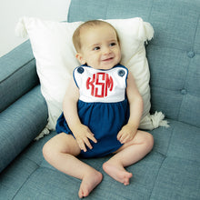 Load image into Gallery viewer, Knit Sunsuit with Monogram or Name (Special Order)
